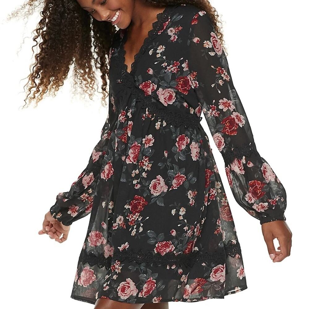 AMERICAN RAG FLORAL DRESS WOMENS SIZE XS